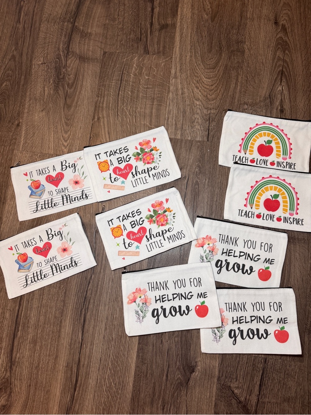 Teacher Appreciation Canvas Pouches - 9 total